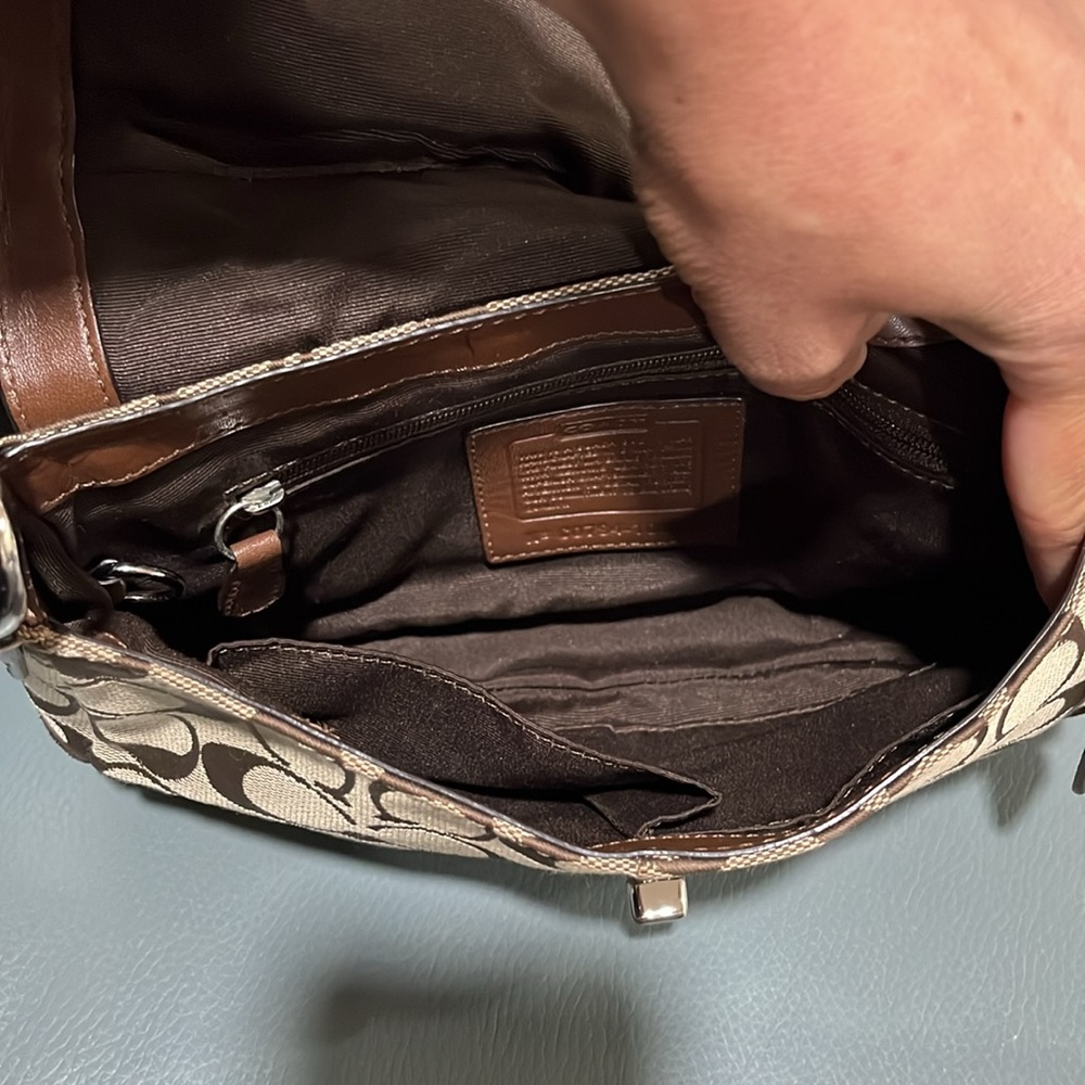 Coach Signature Brown and Tan Shoulder Bag - Picture 10 of 11
